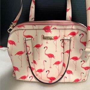 Kate Spade New York Flamingo Pink Handbag Felix Newbury Lane Tote Satchel Bag
